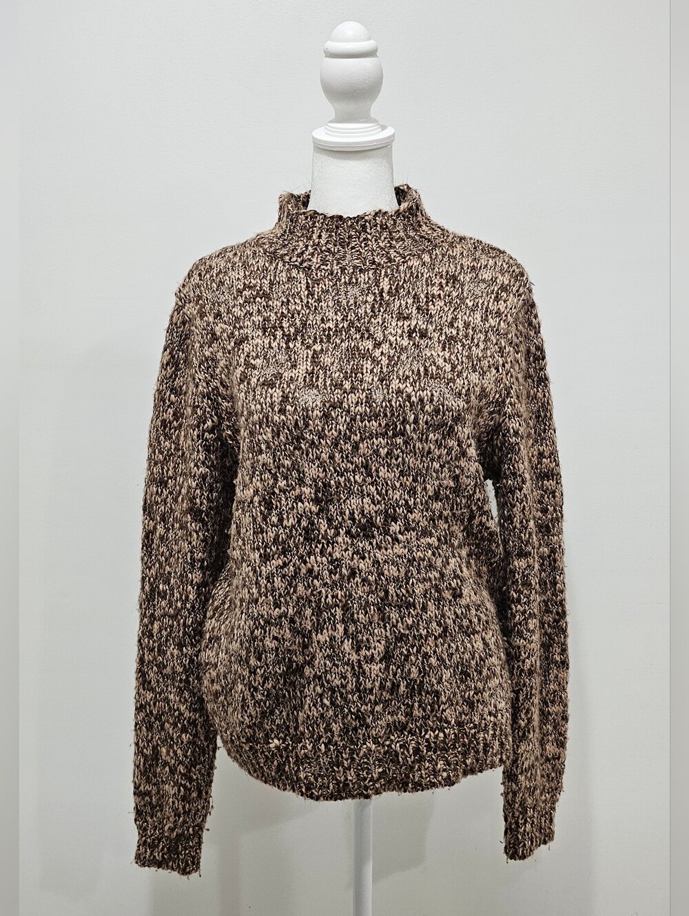 Brown Marled Knit Sweater - Women's Pullover